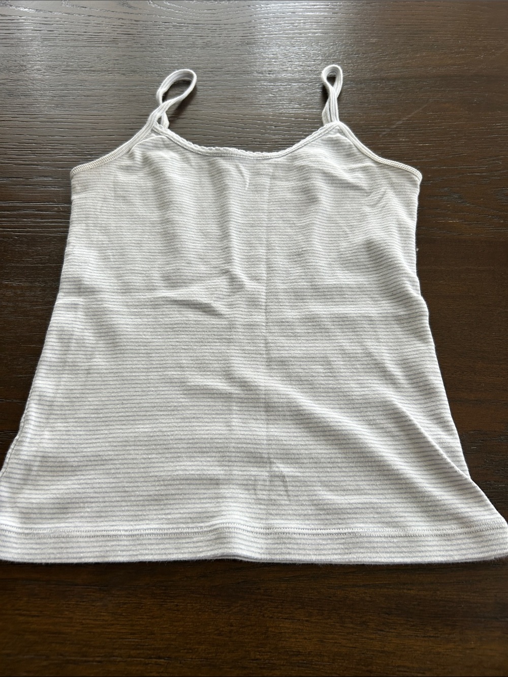 Brandy Melville White Thin-Striped Ribbed Cami